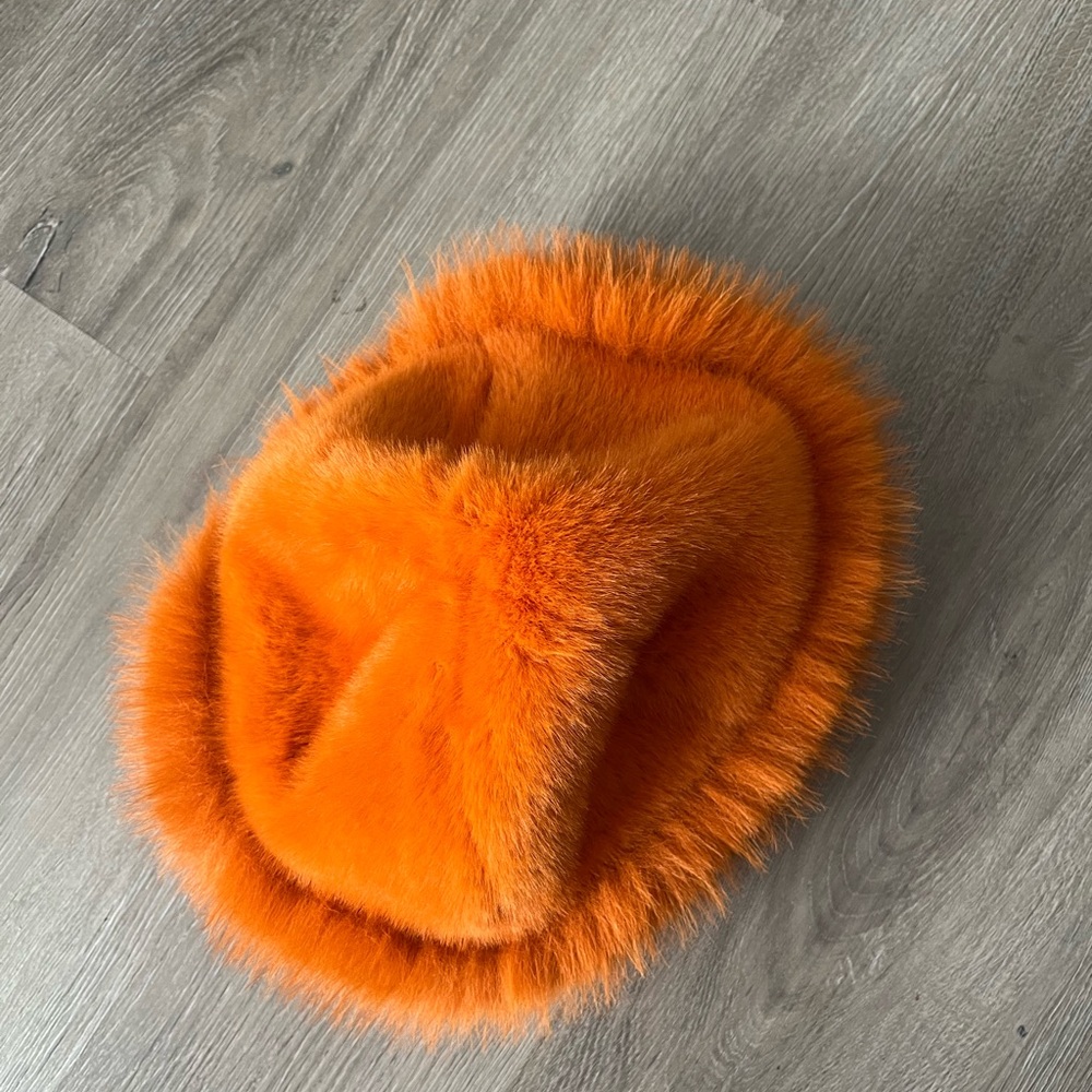 Orange Furry Adult Hat unbranded